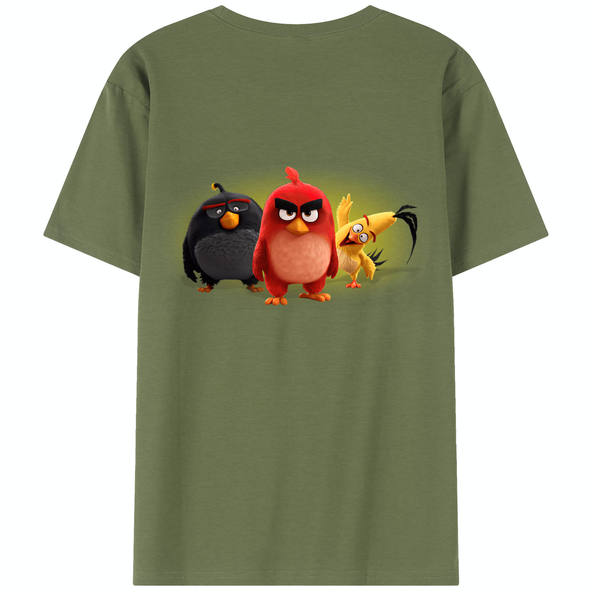（画像用） Angry Birds アングリーバード 綿100％半袖Tシャツ（背面プリント）